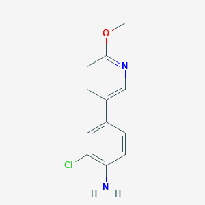 molecular formula C12H11ClN2O B13897735 2-Chloro-4-(6-methoxypyridin-3-yl)aniline 