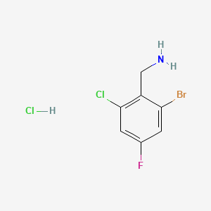 molecular formula C7H7BrCl2FN B13897740 1-(2-Bromo-6-chloro-4-fluorophenyl)methanaminehydrochloride 