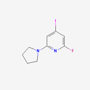 molecular formula C9H10FIN2 B1389778 2-Fluoro-4-iodo-6-(pyrrolidin-1-yl)pyridine CAS No. 1228665-69-7