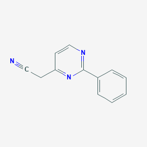 molecular formula C12H9N3 B13897780 2-(2-Phenylpyrimidin-4-yl)acetonitrile 