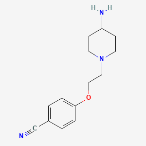 molecular formula C14H19N3O B13897834 4-[2-(4-Aminopiperidin-1-yl)ethoxy]benzonitrile 