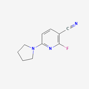 molecular formula C10H10FN3 B1389784 2-氟-6-(吡咯烷-1-基)烟腈 CAS No. 1228665-87-9