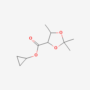 molecular formula C10H16O4 B13897841 Cyclopropyl 2,2,5-trimethyl-1,3-dioxolane-4-carboxylate 