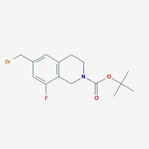 molecular formula C15H19BrFNO2 B13897849 Tert-butyl 6-(bromomethyl)-8-fluoro-3,4-dihydroisoquinoline-2(1h)-carboxylate 