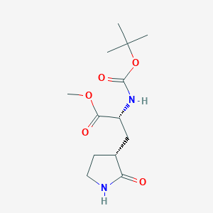 molecular formula C13H22N2O5 B13897868 methyl (2R)-2-(tert-butoxycarbonylamino)-3-[(3R)-2-oxopyrrolidin-3-yl]propanoate 