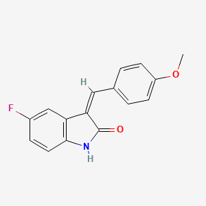 molecular formula C16H12FNO2 B1389794 5-fluoro-3-(4-methoxybenzylidene)-1,3-dihydro-2H-indol-2-one CAS No. 686726-22-7