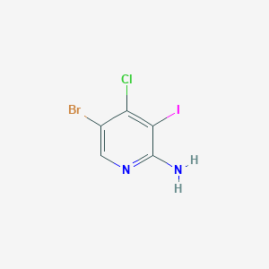 molecular formula C5H3BrClIN2 B1389798 5-Bromo-4-chloro-3-iodopyridin-2-amine CAS No. 1228666-03-2