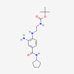 molecular formula C19H30N4O3 B1389804 tert-Butyl [2-({2-amino-4-[(cyclopentylamino)carbonyl]phenyl}amino)ethyl]carbamate CAS No. 1019179-90-8