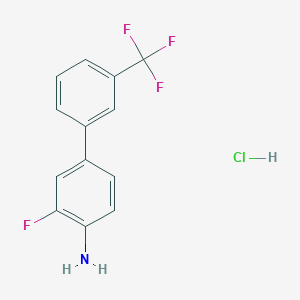molecular formula C13H10ClF4N B1389809 3-Fluoro-3'-(trifluoromethyl)[1,1'-biphenyl]-4-ylamine hydrochloride CAS No. 1185296-84-7