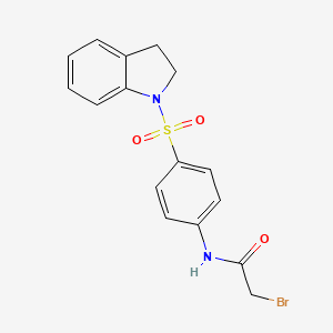 molecular formula C16H15BrN2O3S B1389810 2-Bromo-N-[4-(2,3-dihydro-1H-indol-1-ylsulfonyl)-phenyl]acetamide CAS No. 1138445-69-8