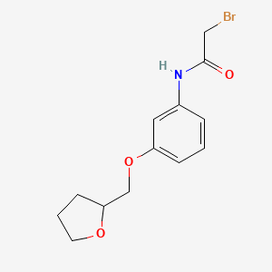 molecular formula C13H16BrNO3 B1389813 2-Bromo-N-[3-(tetrahydro-2-furanylmethoxy)phenyl]-acetamide CAS No. 1138442-52-0