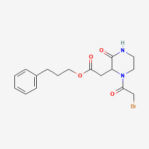 molecular formula C17H21BrN2O4 B1389821 3-Phenylpropyl 2-[1-(2-bromoacetyl)-3-oxo-2-piperazinyl]acetate CAS No. 1219355-20-0