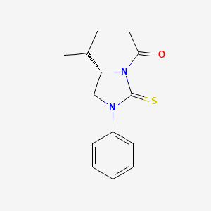 molecular formula C14H18N2OS B13898303 1-[(5S)-3-phenyl-5-propan-2-yl-2-sulfanylideneimidazolidin-1-yl]ethanone 