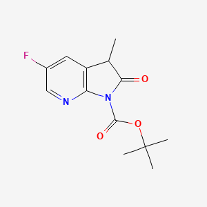 molecular formula C13H15FN2O3 B13898323 tert-butyl 5-fluoro-3-methyl-2-oxo-1H,2H,3H-pyrrolo[2,3-b]pyridine-1-carboxylate CAS No. 1638761-17-7