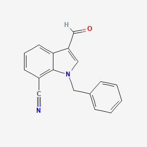 molecular formula C17H12N2O B13898334 1-Benzyl-3-formyl-indole-7-carbonitrile 