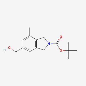 molecular formula C15H21NO3 B13898409 Tert-butyl 6-(hydroxymethyl)-4-methyl-1,3-dihydroisoindole-2-carboxylate 