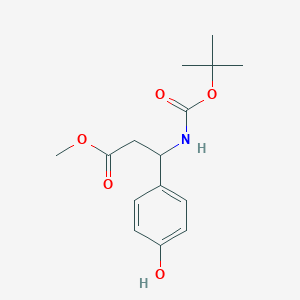 molecular formula C15H21NO5 B13898420 Methyl 3-((tert-butoxycarbonyl)amino)-3-(4-hydroxyphenyl)propanoate 