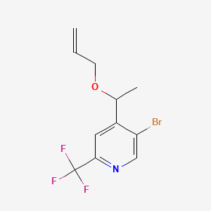 molecular formula C11H11BrF3NO B13898432 4-(1-Allyloxyethyl)-5-bromo-2-(trifluoromethyl)pyridine 