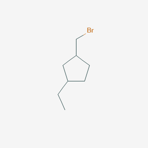 molecular formula C8H15Br B13898500 1-(Bromomethyl)-3-ethylcyclopentane 