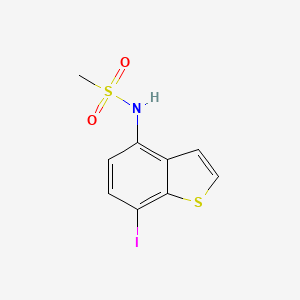 molecular formula C9H8INO2S2 B13898508 N-(7-iodo-1-benzothiophen-4-yl)methanesulfonamide 