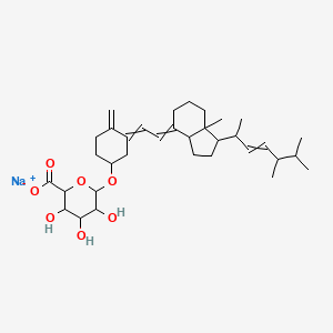 molecular formula C34H51NaO7 B13898516 sodium;6-[3-[2-[1-(5,6-dimethylhept-3-en-2-yl)-7a-methyl-2,3,3a,5,6,7-hexahydro-1H-inden-4-ylidene]ethylidene]-4-methylidenecyclohexyl]oxy-3,4,5-trihydroxyoxane-2-carboxylate 