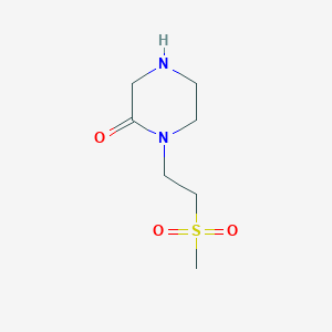 molecular formula C7H14N2O3S B13898542 1-(2-Methylsulfonylethyl)piperazin-2-one 