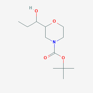 molecular formula C12H23NO4 B13898563 Tert-butyl 2-(1-hydroxypropyl)morpholine-4-carboxylate 