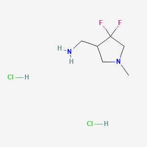 (4,4-Difluoro-1-methyl-pyrrolidin-3-yl)methanamine;dihydrochloride