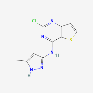 molecular formula C10H8ClN5S B13898601 2-chloro-N-(5-methyl-1H-pyrazol-3-yl)thieno[3,2-d]pyrimidin-4-amine 