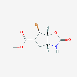 molecular formula C8H10BrNO4 B13898620 methyl (3aR,5R,6R,6aR)-6-bromo-2-oxo-3,3a,4,5,6,6a-hexahydrocyclopenta[d]oxazole-5-carboxylate 