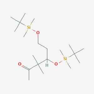 molecular formula C20H44O3Si2 B13898637 4,6-Bis[[tert-butyl(dimethyl)silyl]oxy]-3,3-dimethylhexan-2-one 