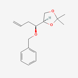 molecular formula C16H22O3 B13898650 (R)-4-[(S)-1-(Benzyloxy)-3-buten-1-yl]-2,2-dimethyl-1,3-dioxolane 