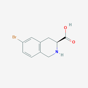 molecular formula C10H10BrNO2 B13898655 (3S)-6-Bromo-1,2,3,4-tetrahydroisoquinoline-3-carboxylic acid 