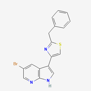 molecular formula C17H12BrN3S B13898664 2-benzyl-4-(5-bromo-1H-pyrrolo[2,3-b]pyridin-3-yl)-1,3-thiazole 