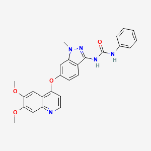 molecular formula C26H23N5O4 B13898734 1-(6-(6,7-dimethoxyquinolin-4-yloxy)-1-methyl-1H-indazol-3-yl)-3-phenylurea 