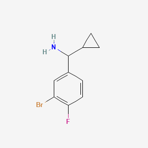 molecular formula C10H11BrFN B13898737 (3-Bromo-4-fluorophenyl)(cyclopropyl)methanamine 