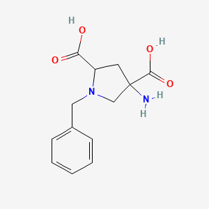 molecular formula C13H16N2O4 B13898819 4-Amino-1-benzylpyrrolidine-2,4-dicarboxylic acid 