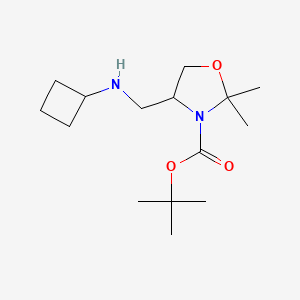 molecular formula C15H28N2O3 B13898861 Tert-butyl 4-[(cyclobutylamino)methyl]-2,2-dimethyl-1,3-oxazolidine-3-carboxylate 