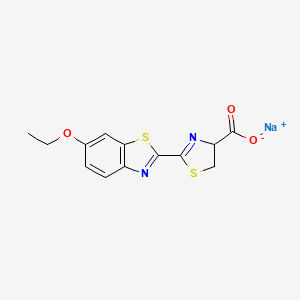 molecular formula C13H11N2NaO3S2 B13898865 Sodium;2-(6-ethoxy-1,3-benzothiazol-2-yl)-4,5-dihydro-1,3-thiazole-4-carboxylate 