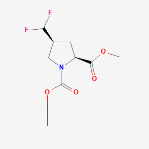 molecular formula C12H19F2NO4 B13898882 1-tert-butyl 2-methyl (2S,4S)-4-(difluoromethyl)pyrrolidine-1,2-dicarboxylate 