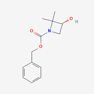 molecular formula C13H17NO3 B13898887 Benzyl (3R)-3-hydroxy-2,2-dimethyl-azetidine-1-carboxylate 