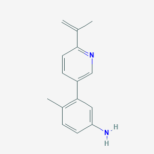 molecular formula C15H16N2 B13898914 4-Methyl-3-(6-(prop-1-en-2-yl)pyridin-3-yl)aniline 