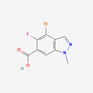 molecular formula C9H6BrFN2O2 B13898965 4-Bromo-5-fluoro-1-methyl-indazole-6-carboxylic acid 