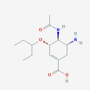 (3S,4S,5R)-4-Acetamido-5-amino-3-(pentan-3-yloxy)cyclohex-1-ene-1-carboxylic Acid (Oseltamivir Impurity pound(c)