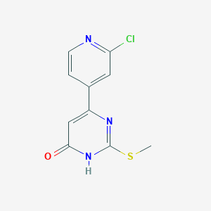 molecular formula C10H8ClN3OS B13898987 6-(2-Chloro-pyridin-4-yl)-2-methylsulfanyl-3H-pyrimidin-4-one 