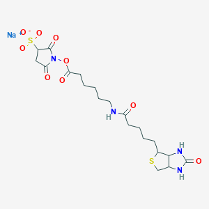 molecular formula C20H29N4NaO9S2 B013899 磺基-N-琥珀酰亚胺基-6-(生物素酰胺)己酸，钠盐 CAS No. 191671-46-2