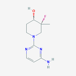 molecular formula C10H15FN4O B13899030 (3R,4S)-1-(4-aminopyrimidin-2-yl)-3-fluoro-3-methyl-piperidin-4-ol 