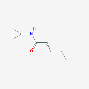 molecular formula C9H15NO B13899050 (2E)-N-Cyclopropylhex-2-enamide 