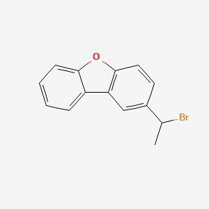 molecular formula C14H11BrO B13899086 2-(1-Bromoethyl)dibenzofuran 