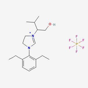 molecular formula C18H29F6N2OP B13899114 (S)-3-(2,6-Diethylphenyl)-1-(1-hydroxy-3-methylbutan-2-yl)-4,5-dihydro-1H-imidazol-3-ium hexafluorophosphate(V) 